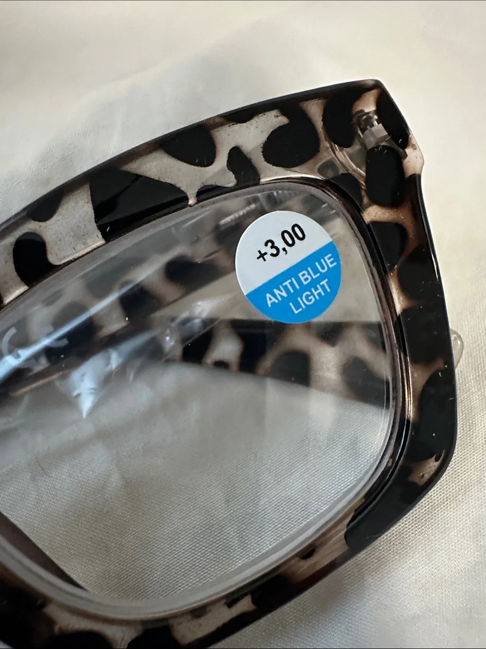 Tortoiseshell Square Reading Glasses - Gray/Black -+3.00 and bluelight blocker
